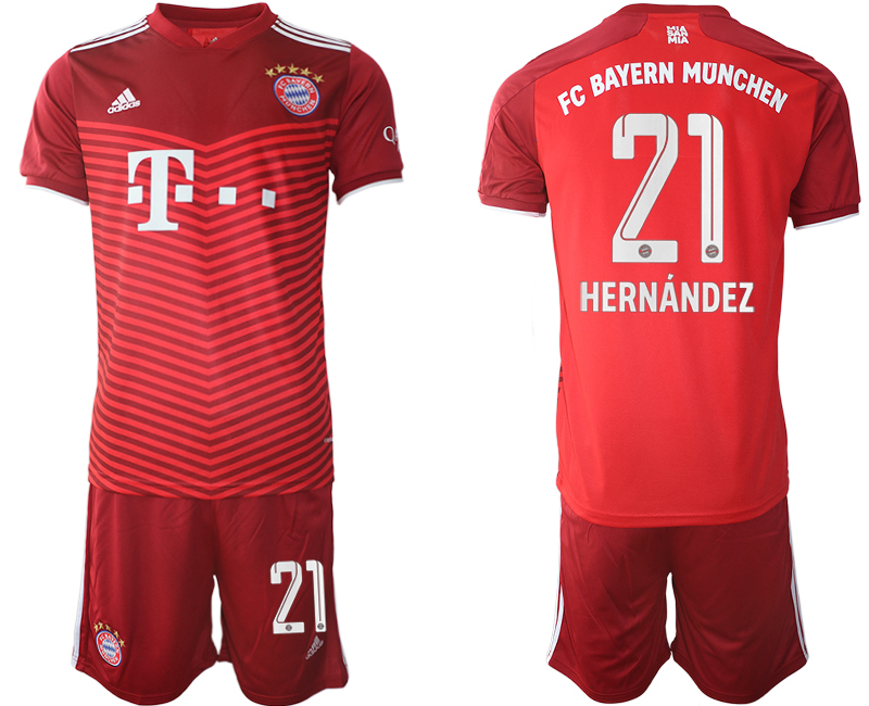 Men 2021-2022 Club Bayern Munich home red #21 Soccer Jersey->bayern munich jersey->Soccer Club Jersey
